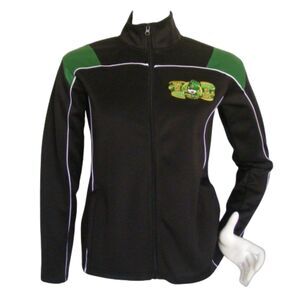 KISS ME I'M IRISH Track Jacket, S, Black/Green, Zipper, Pockets, Embroidered